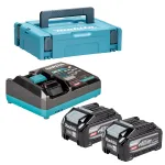 Akumuliatorių ir kroviklio komplektas Makita XGT, 40 V max, 2 &times; BL4040F 4,0 Ah, DC40RA, Makpac lagaminas (1911B9-4)