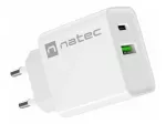 Įkroviklis Natec Ribera, USB-A + USB-C, Power Delivery 20 W, baltas (NUC-2061)