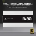 Kompiuterio maitinimo blokas Corsair RM850 White (2021), 850 W, 80 PLUS Gold, modulinis (CP-9020232-EU)