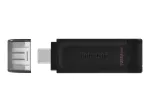 Kingston Atmintukas 128GB DataTraveler 70 Type-C 3.2 Juodas EU (DT70/128GB)