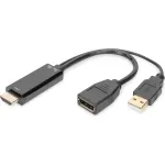 DIGITUS HDMI A -> DisplayPort adapteris St/Bu 4K 0,2m Juodas