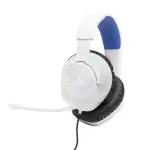 Žaidimų ausinės JBL Quantum 100P, 3,5 mm, PlayStation, baltos su mėlyna (JBLQ100PWHTBLU)