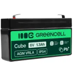 AGM akumuliatorius Green Cell 6 V 1,3 Ah, VRLA, Faston 187 (F1) (AGM13)