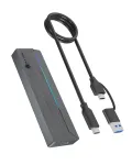 I&scaron;orinis M.2 SATA/NVMe SSD korpusas ICY BOX, USB 3.2 Gen 2, RGB, pilkas (IB-1826MCL-CU31)