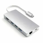 USB-C &scaron;akotuvas Satechi Aluminium Adapter V2, HDMI 4K, Ethernet, SD (ST-TCMA2S)
