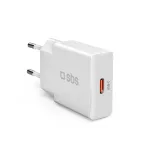 Įkroviklis SBS Extra Slim GaN, 30 W, USB-C, Power Delivery, baltas (TETRGAN1C30SLIM)