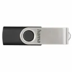 USB atmintinė Hama Rotate, 128 GB, USB 2.0, 15 MB/s, juoda/sidabrinė (00108071)