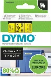 DYMO D1 etikečių lente 53718 24mmx7.0m Juodas->Geltonas