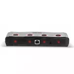 Adapteris USB Lindy USB-A - RS-232 x4 Sidabrinis (42858)