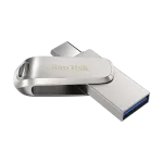 USB atmintinė SanDisk Ultra Dual Drive Luxe 1 TB, USB-C ir USB-A, metalinė, sidabrinė (SDDDC4-1T00-G46)