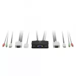LevelOne KVM komutatorius, 2 prievadų, USB, VGA, su garso palaikymu