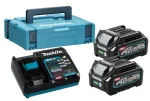 Akumuliatorių ir kroviklio komplektas Makita XGT, 40 V max, 2 &times; 2,5 Ah, DC40RA, Makpac lagaminas (191J81-6)