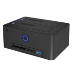 Dviejų lizdų HDD/SSD dokas ir klonavimo stotelė Icy Box IB-1233CL-CR su kortelių skaitytuvu, USB 3.2 Gen 1 (IB-1233CL-CR)