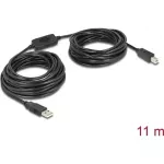 USB kabelis Delock USB-A - USB-A 11 m Juodas (82915)