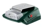 Akumuliatoriaus maitinimo adapteris Metabo PA 14.4-18 LED-USB, 2 USB jungtys, 12 V jungtis, LED lempa, be akumuliatoriaus (600288000)