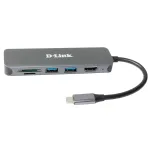 D-Link USB &scaron;akotuvas DUB-2327 6-in-1 USB-C skaitytuvą