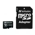 SD MicroSD atminties kortelė 128GB Verbatim SDXC Premium Class10 + adapteris pakuotėje