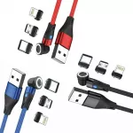 RealPower magnetinis kabelių rinkinys 3 Amp, 1m, 3 kabeliai su adapteriais
