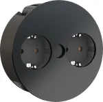 Stalvir&scaron;io lizdų blokas Bachmann TWIST, 2 x Schuko, juodas matinis, 2 m laidas (931.150)