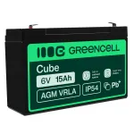 AGM akumuliatorius Green Cell 6 V 15 Ah, VRLA, Faston 250 (F2) (AGM40)