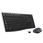 Belaidis klaviatūros ir pelės rinkinys Logitech MK270, US International, juodas