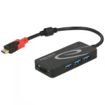 DELOCK USB-HUB USB3.1 TypC -> 3x TypA +2x SD lizdas Juodas