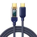 Joyroom Type-C &ndash; Type-C duomenų kabelis 100W, 1,2 m su skaitmeniniu ekranu Mėlynas (S-CC100A4)