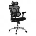 Equip ergonominė biuro kėdė su galvos/porankių atramomis ir SFS juoda lite