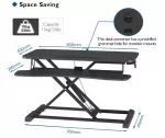 A606 Juodas ergonominis monitoriaus ir klaviatūros laikiklis