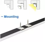 A955 VEANANO LED aliuminio profilis, juodas, V formos