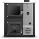 Krosnelė su vandens kontūru TEMY PRO (12 kW) De&scaron;inėje Juoda