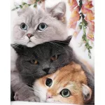 5D deimantinė mozaika 40&times;50 cm &ndash; Three Kittens (LG299e)