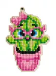 5D deimantinė mozaika su mediniu pagrindu &ndash; Cactus with Pink Glasses (U05e)