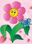 5D deimantinė mozaika 17&times;22 cm &ndash; Flower with Butterfly (X010e)