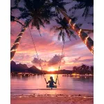 Tapybos pagal skaičius rinkinys 40&times;50 cm &ndash; Swing in sunset (MG2483e)