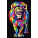 Tapybos pagal skaičius rinkinys 75&times;120 cm &ndash; Colorful lion (MMZ06e)