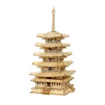 &bdquo;Varvikas&ldquo; medinis 3D konstruktorius &bdquo;Five-storied Pagoda&ldquo; (RK013e)