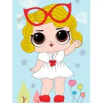 5D deimantinė mozaika 17&times;22 cm &ndash; Little Girl with Glasses (X016e)