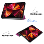 iLike Galaxy Tab S7 FE 12.4 Tri-Fold Eco-Leather Stand Case Purple