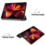 iLike Galaxy Tab A8 10.5 (2021) X200 / X205 / X207 Tri-Fold Eco-Leather Stand Case Black