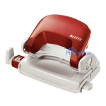 Leitz caurumotājs 5058 NeXXt, 2 caurumi, 10 loksnes, sarkans, plastmasa