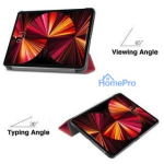 iLike Galaxy Tab S9 Ultra 14.6 Tri-Fold Eco-Leather Stand Case Coral Pink