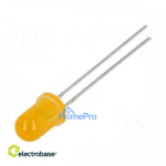 LED, 5 mm, orange, 40 mcd, 50&deg;, 20mA, 1.6&divide;2.6 V, Front: curved