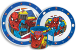 Spiderman Grid dinner set, micro plastic set with mug 350 ml