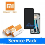 Screen for Xiaomi Mi 11 Lite 4G (Lite 5G / Lite 5G NE) with frame / Peach Pink / (Service Pack)