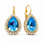 Auskarai &bdquo;Celestial Drop (Aquamarine Blue)&ldquo; su Swarovski&reg; kristalais