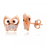 Vaiki&scaron;ki sidabriniai auskarai-vinukai su cirkoniais &bdquo;Owl&ldquo;