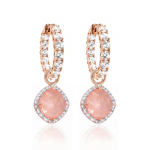 Sidabriniai auskarai &bdquo;Dazzling Brilliance III (Flamingo Ignite Rose)&ldquo; su Swarovski&reg; kristalais