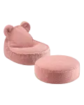 Me&scaron;kos sėdmai&scaron;io ir pufų komplektas Wigiwama Bear Beanbag (Guava)