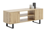 TV spintelė &bdquo;FOCUS&ldquo;, 135 cm, metalinės kojelės, ąžuolo &bdquo;Artisan&ldquo; dekoras